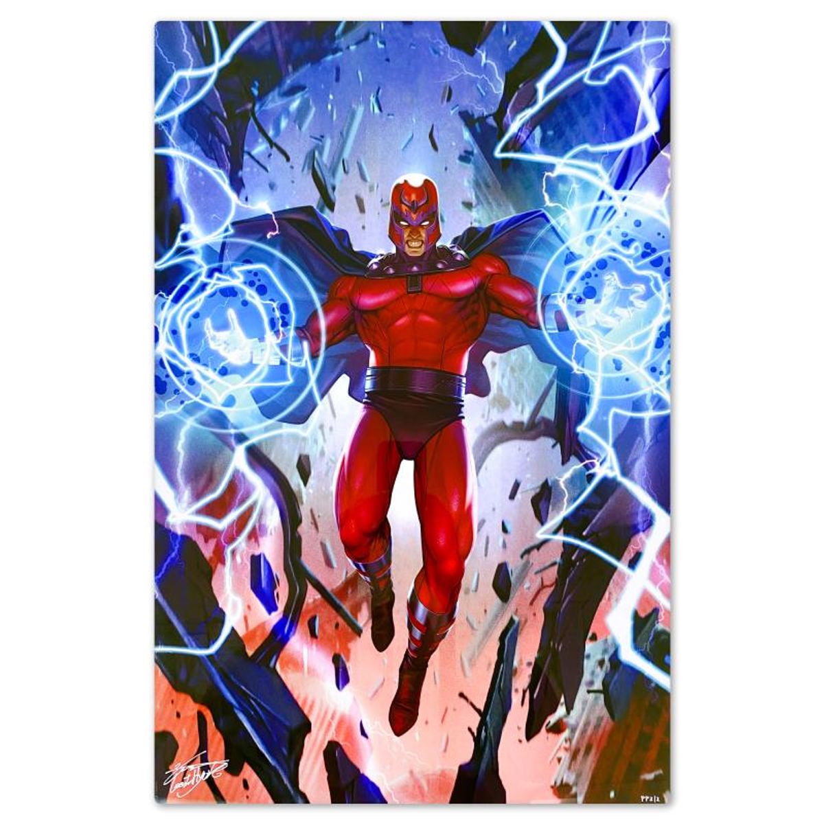 Marvel Comics & InHyuk Lee, "Magneto" Limited Edition on Aluminum, PP Numbered 3/4 and Signed with Letter of Authenticity.