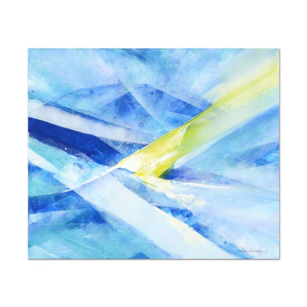 Thomas Leung, "Intersect II" Original Oil Painting on Canvas Board, Hand Signed with Certificate of Authenticity.