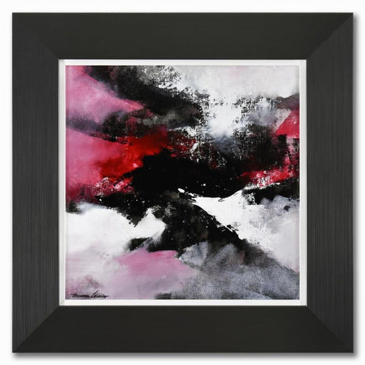 Thomas Leung, "Dancing Color 13" Framed Original Acrylic Painting on Canvas Board, Hand Signed with Letter of Authenticity.