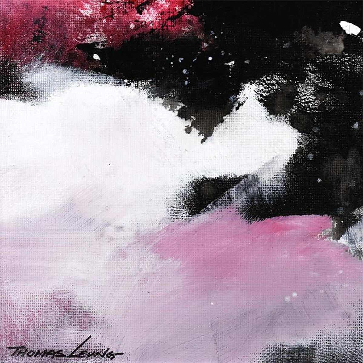 Thomas Leung, "Dancing Color 13" Framed Original Acrylic Painting on Canvas Board, Hand Signed with Letter of Authenticity.