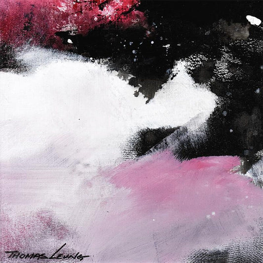 Thomas Leung, "Dancing Color 13" Framed Original Acrylic Painting on Canvas Board, Hand Signed with Letter of Authenticity.
