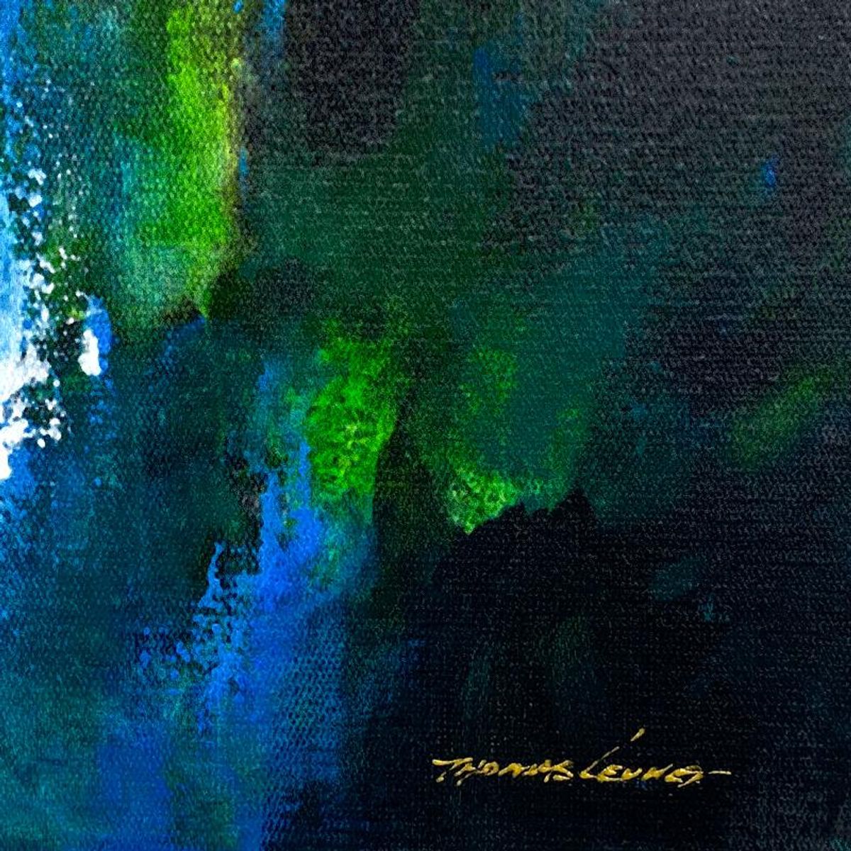 Thomas Leung, "Mountain Stream 2" Original Acrylic Painting on Gallery Wrapped Canvas, Hand Signed with Letter of Authenticity.