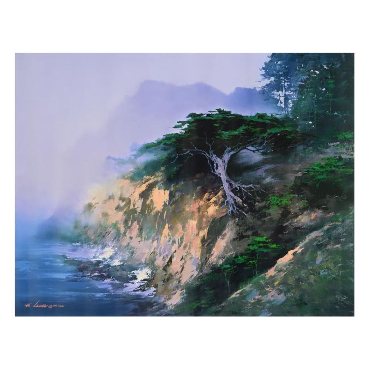 H. Leung, "Big Sur Cypress" Limited Edition on Canvas, Numbered and Hand Signed with Letter of Authenticity.