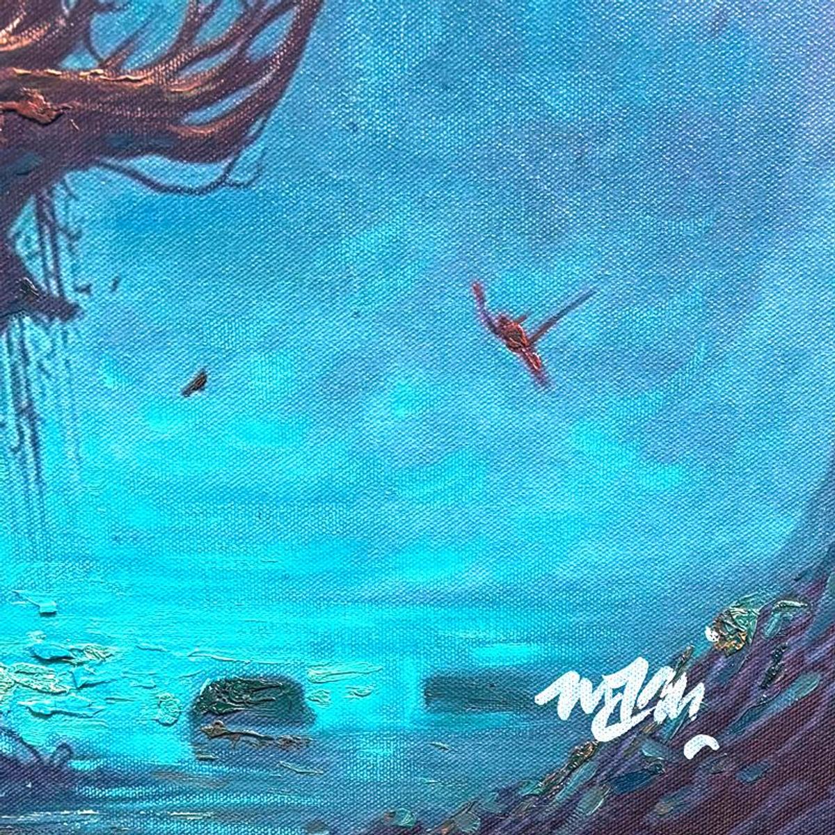 Mani, Hand Signed Original Acrylic Painting on Canvas with Letter of Authenticity.