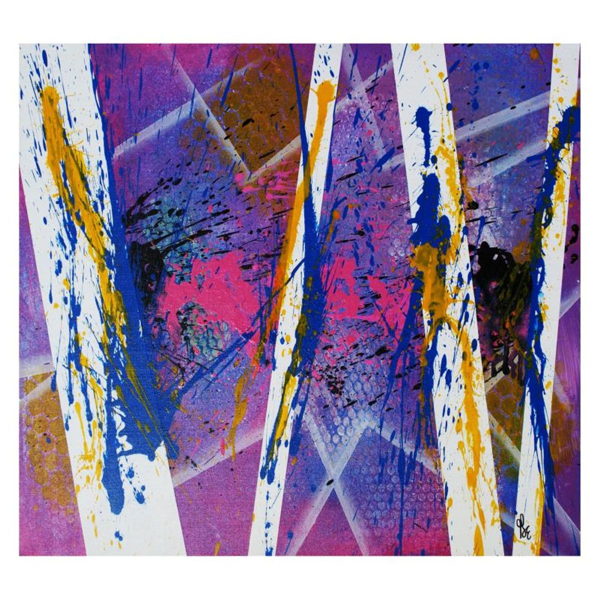 George Marlowe, "Razz-Ma-Tazz" Original Acrylic Painting on Canvas, Hand Signed with Letter of Authenticity