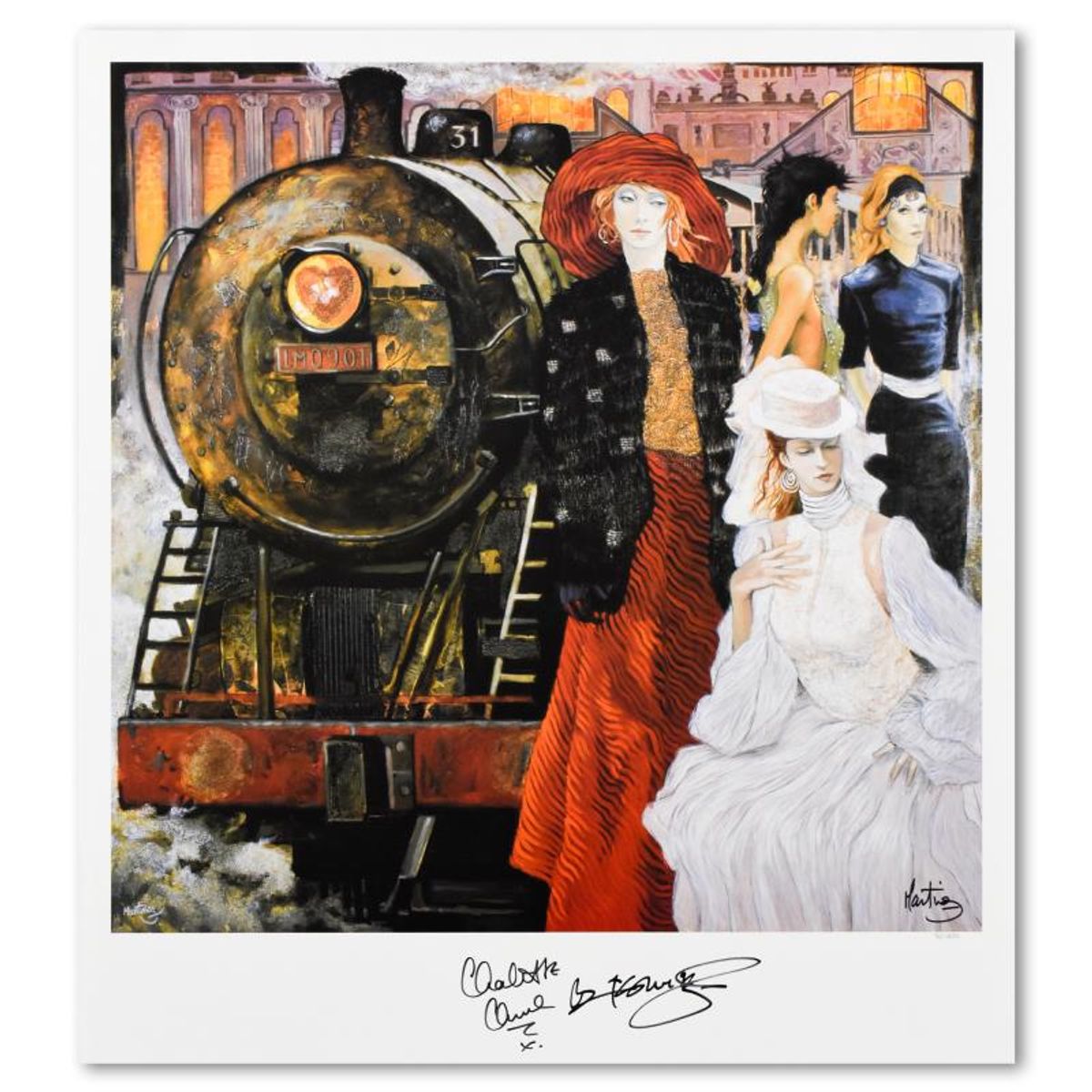 Jean-Paul Loppo Martinez, "Waiting for Our Children" Limited Edition Lithograph, Numbered 90/300 and Hand Signed with Letter of Authenticity.