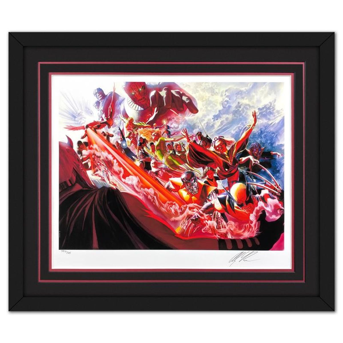 Marvel Comics & Alex Ross, "Evolution" Framed Limited Edition, PP Numbered 21/25 and Hand Signed with Letter of Authenticity.