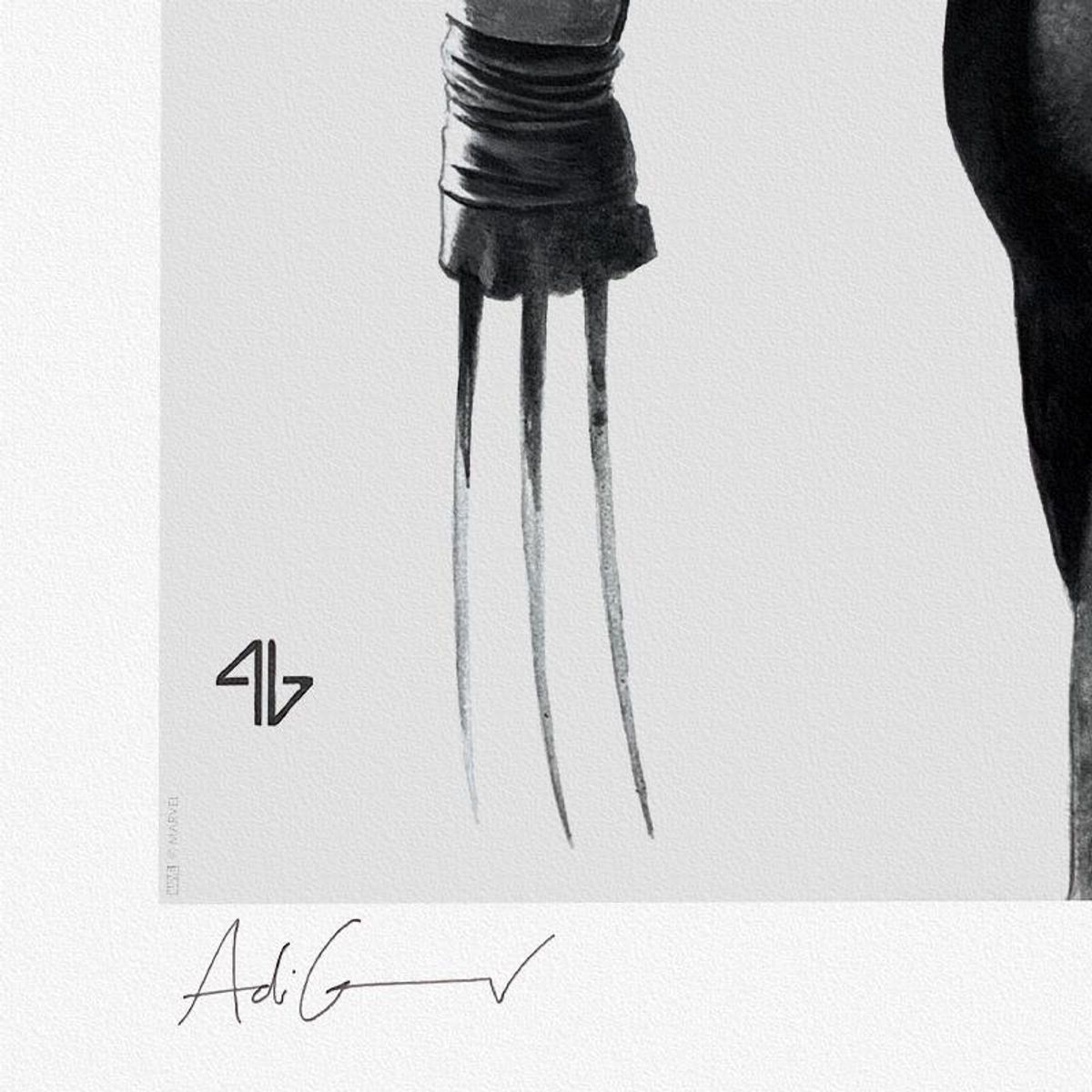 Marvel Comics & Adi Granov, "Wolverine - Black & White Variant" Limited Edition, PP Numbered 3/4 and Signed with Letter of Authenticity.