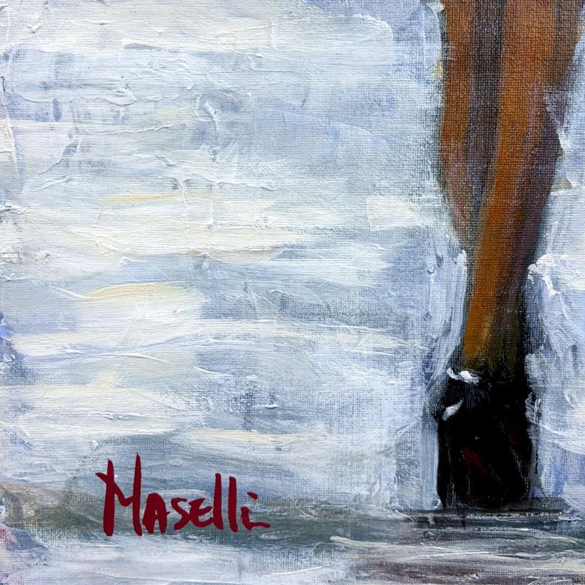 Michael Maselli, "Spring Raindrops" Original Painting on Canvas, Hand Signed with Letter of Authenticity.