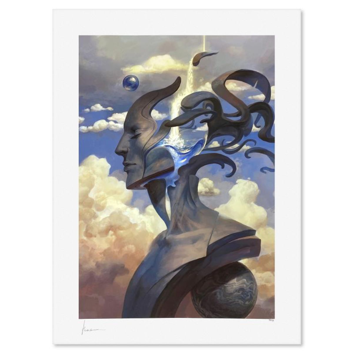 Peter Mohrbacher, "Binah: Of Flowing Mind" Limited Edition, PP Numbered 3/4 and Signed with Letter of Authenticity.