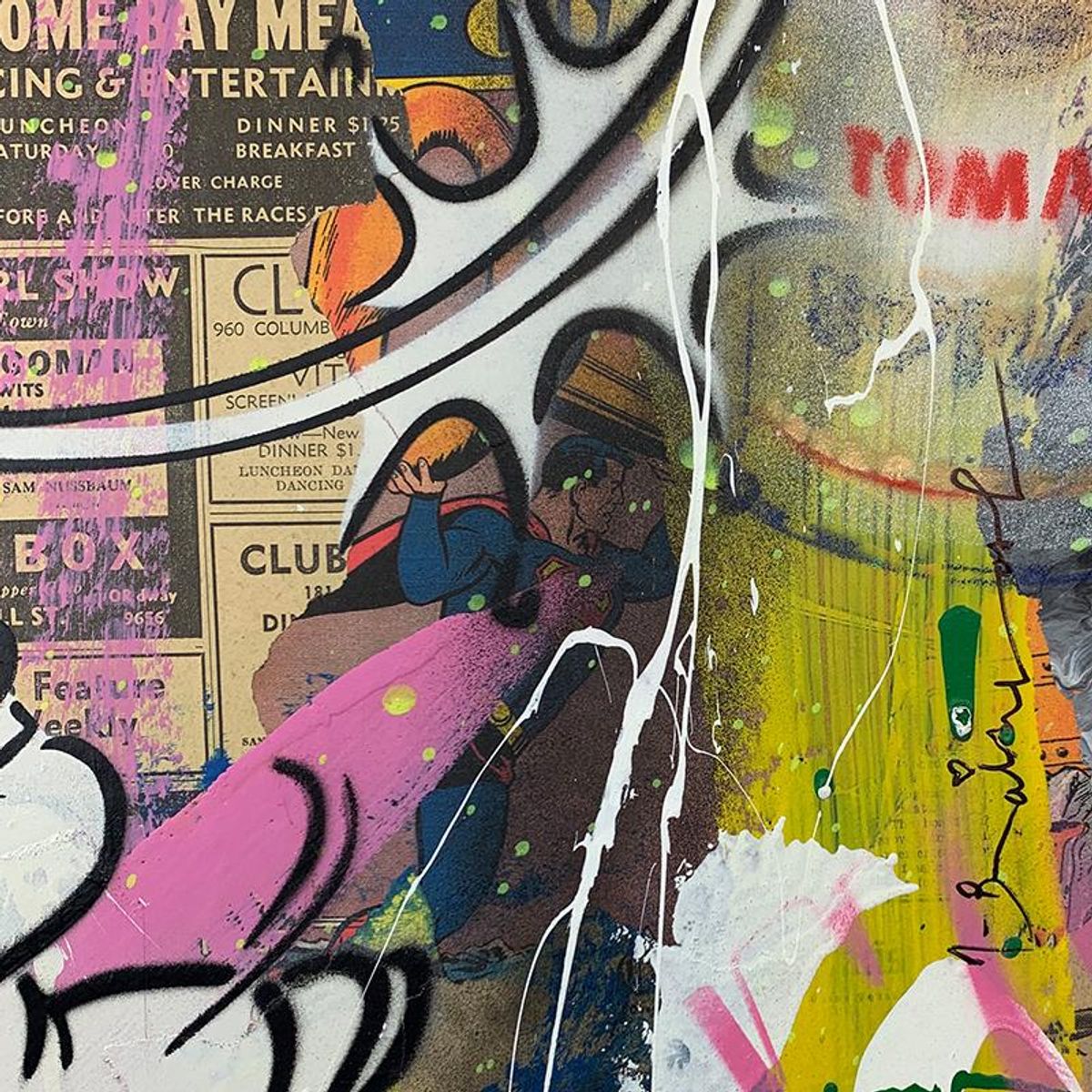Mr. Brainwash, "Popeye" Framed Mixed Media Original, Hand Signed with Certificate of Authenticity.
