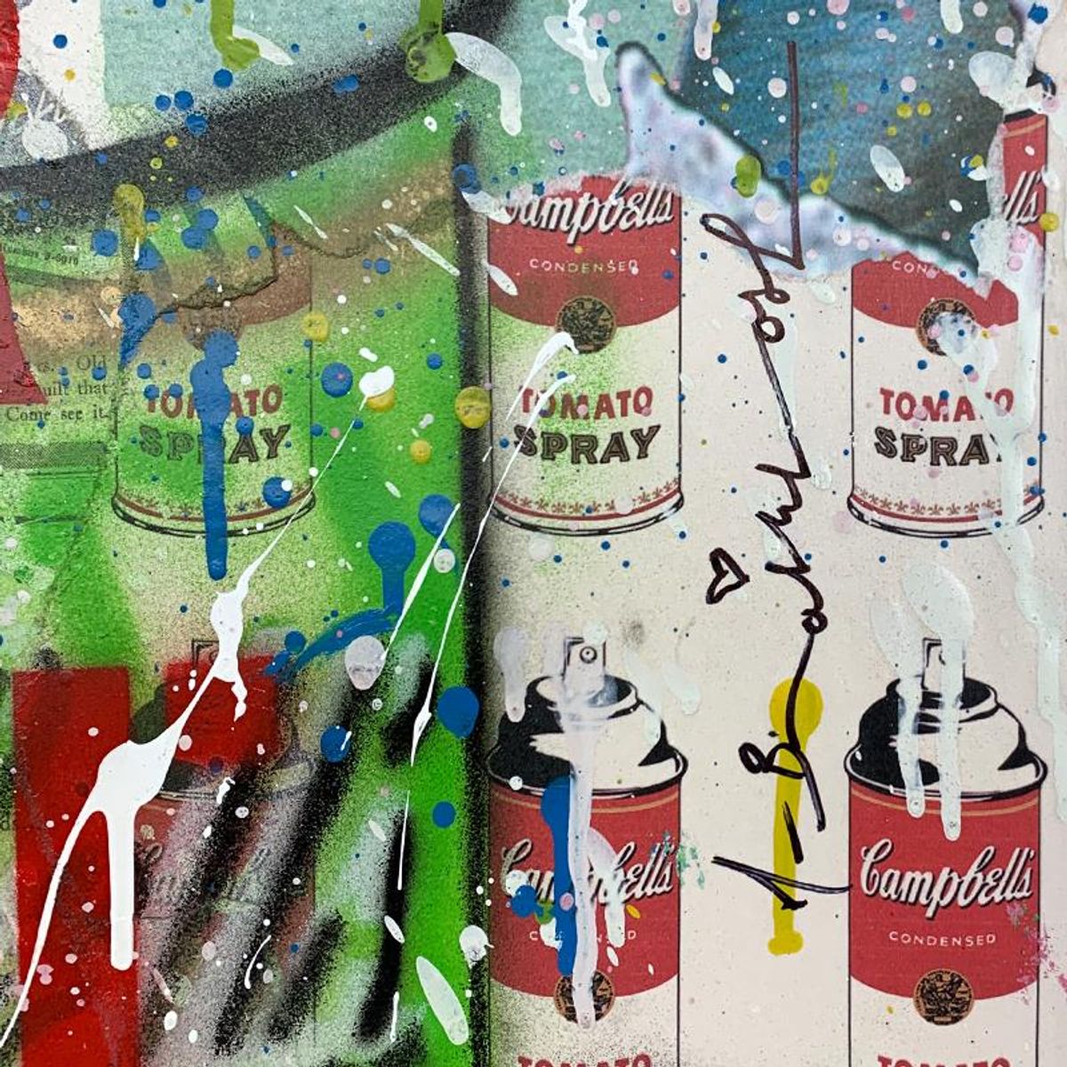 Mr. Brainwash, "With All My Love" Framed Mixed Media Original, Hand Signed with Certificate of Authenticity.