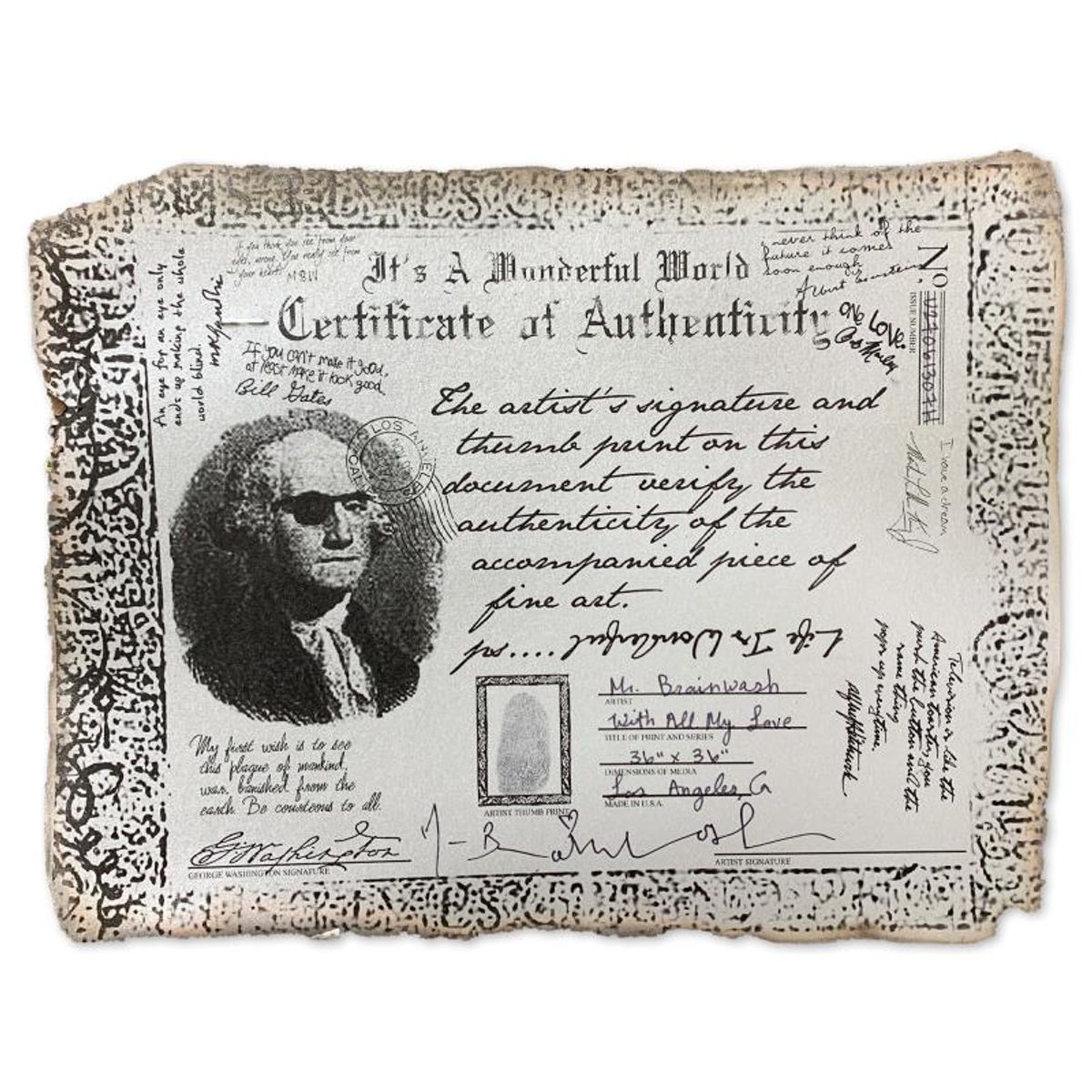 Mr. Brainwash, "With All My Love" Framed Mixed Media Original, Hand Signed with Certificate of Authenticity.