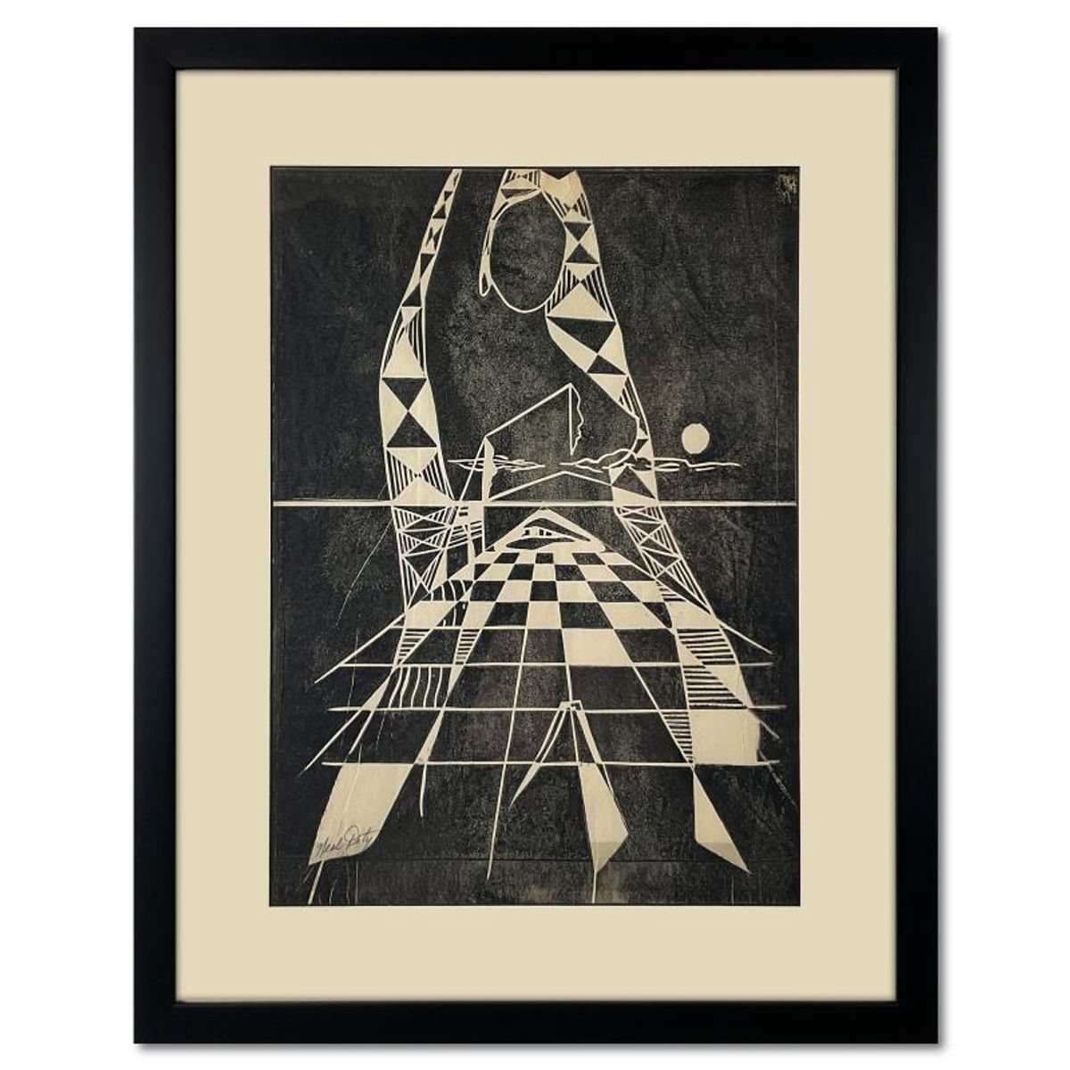 Neal Doty (1941-2016), Framed One-of-a-Kind Linocut, Hand Signed with Letter of Authenticity.