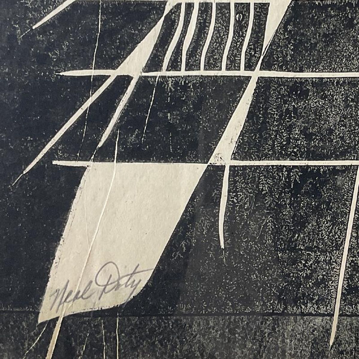 Neal Doty (1941-2016), Framed One-of-a-Kind Linocut, Hand Signed with Letter of Authenticity.