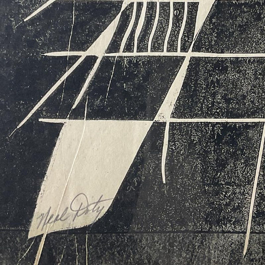 Neal Doty (1941-2016), Framed One-of-a-Kind Linocut, Hand Signed with Letter of Authenticity.