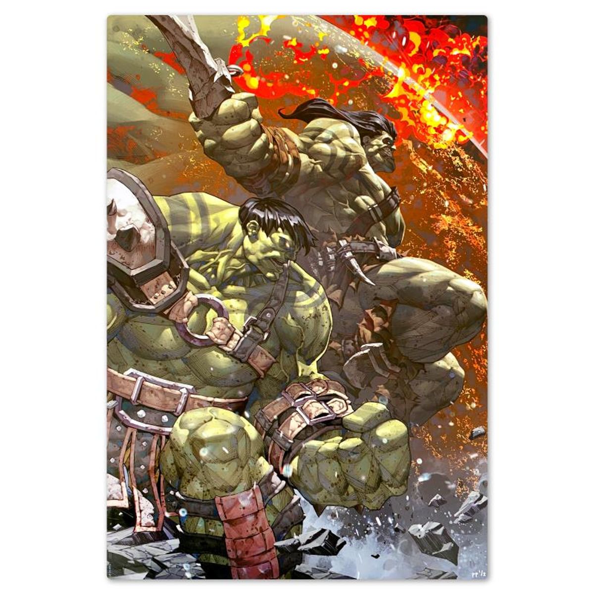 Marvel Comics & Kael Ngu, "Planet Hulk" Limited Edition on Aluminum, PP Numbered 1/2 with Letter of Authenticity.