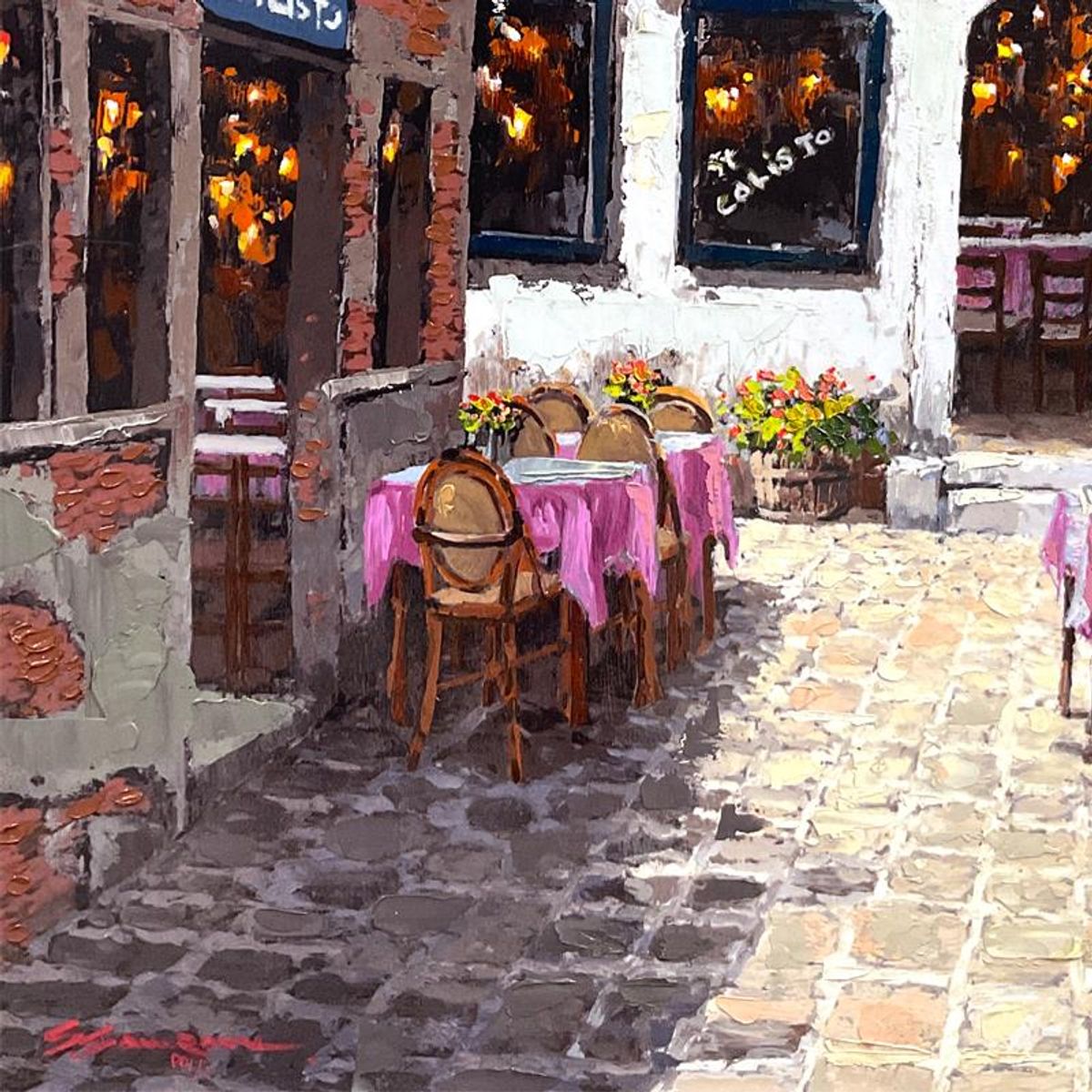 Sam Park, "Venetian Colors" Hand Embellished Limited Edition Printer's Proof on Canvas (36" x 46"), Numbered 1/1 and Hand Signed with Letter of Authenticity.