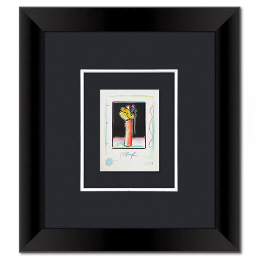 Peter Max, Framed One-of-a-Kind Mixed Media, Hand Signed with Registration Number Certifying Authenticity.