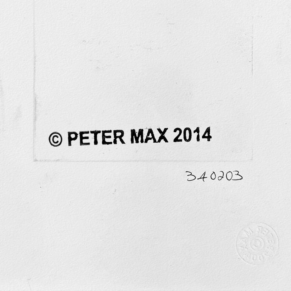 Peter Max, Framed One-of-a-Kind Mixed Media, Hand Signed with Registration Number Certifying Authenticity.