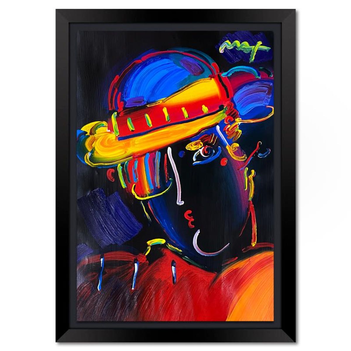 Peter Max, "Zero Spectrum" Framed One-of-a-Kind Mixed Media, Hand Signed with Registration Number Certifying Authenticity.