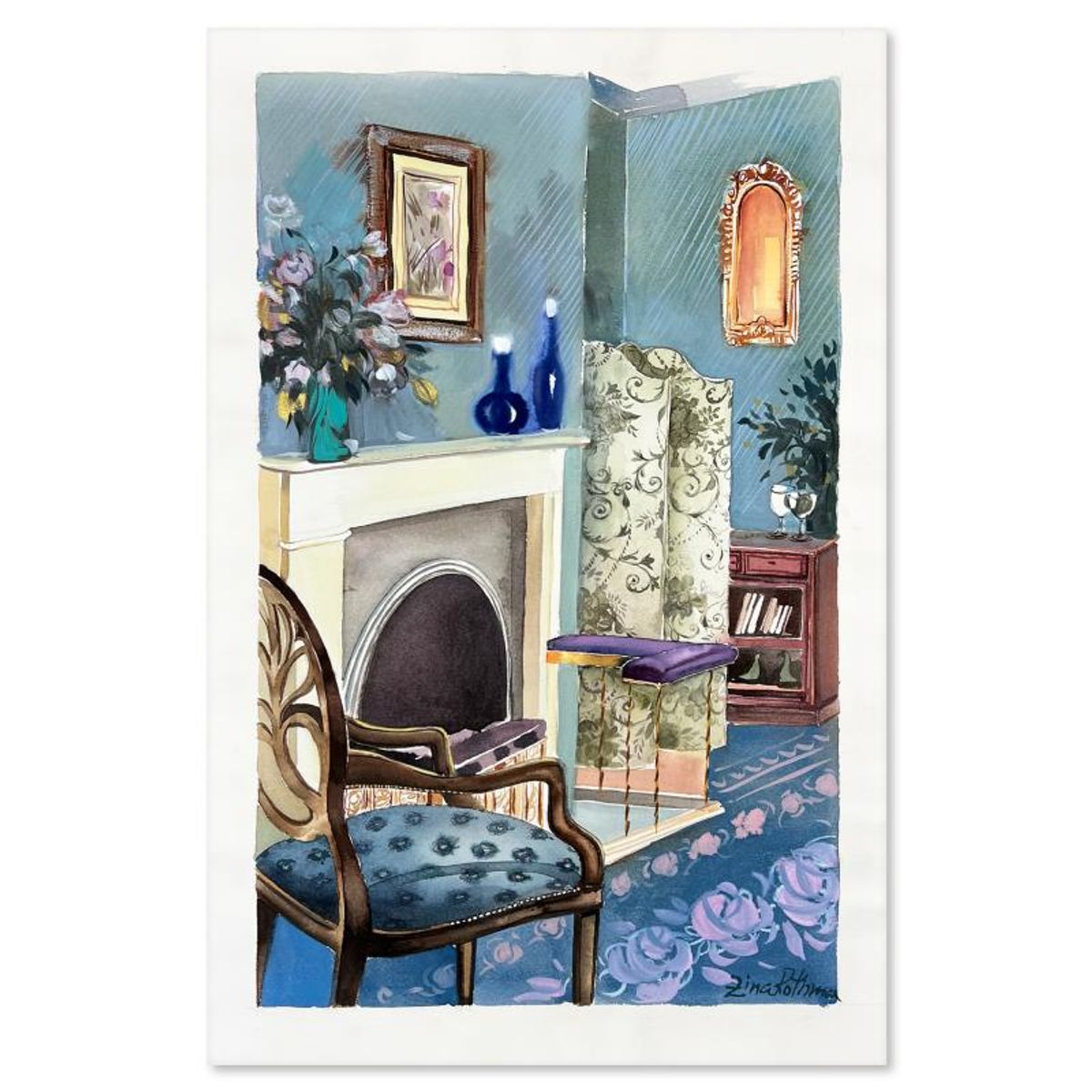 Zina Roitman, Hand Signed Original Painting with Letter of Authenticity.