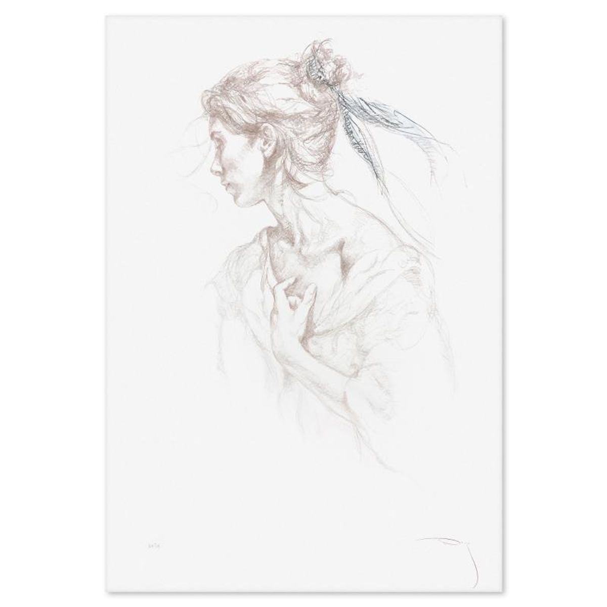Royo, "Soul" One-of-a-Kind Hand Embellished Printer's Proof on Clay-Board (36" x 25.5"), Numbered 5/5 and Hand Signed with Letter of Authenticity.