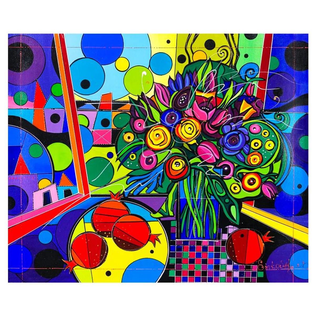 Natalia Sinkovsky, Original Acrylic Painting on Canvas, Hand Signed with Letter of Authenticity