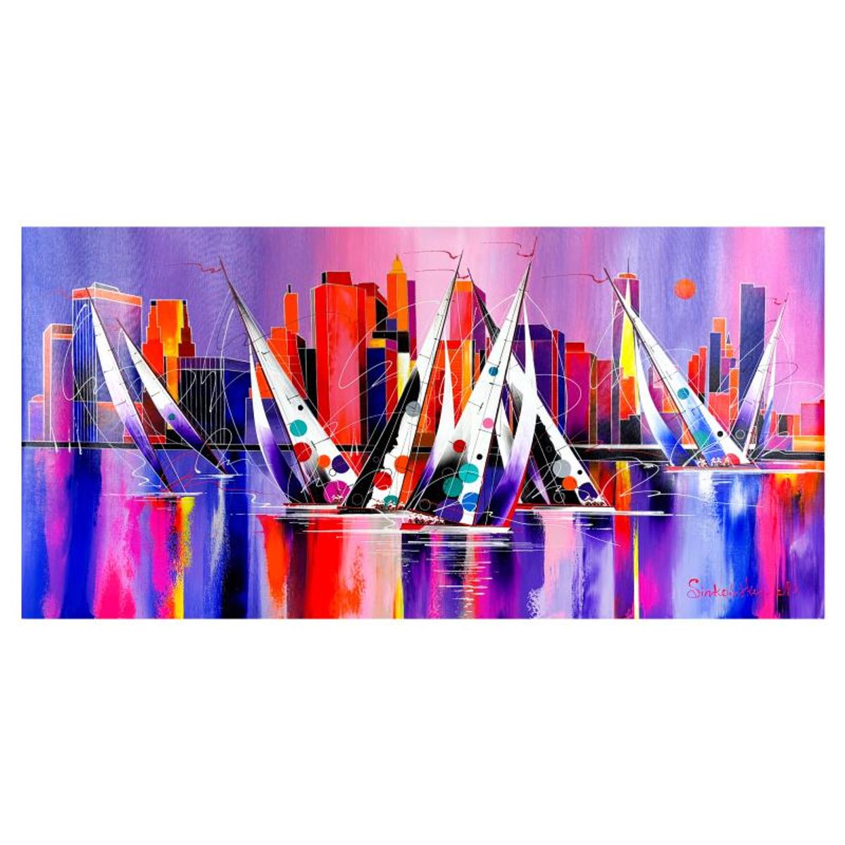 Natalia Sinkovsky, Original Acrylic Painting on Canvas, Hand Signed with Letter of Authenticity.