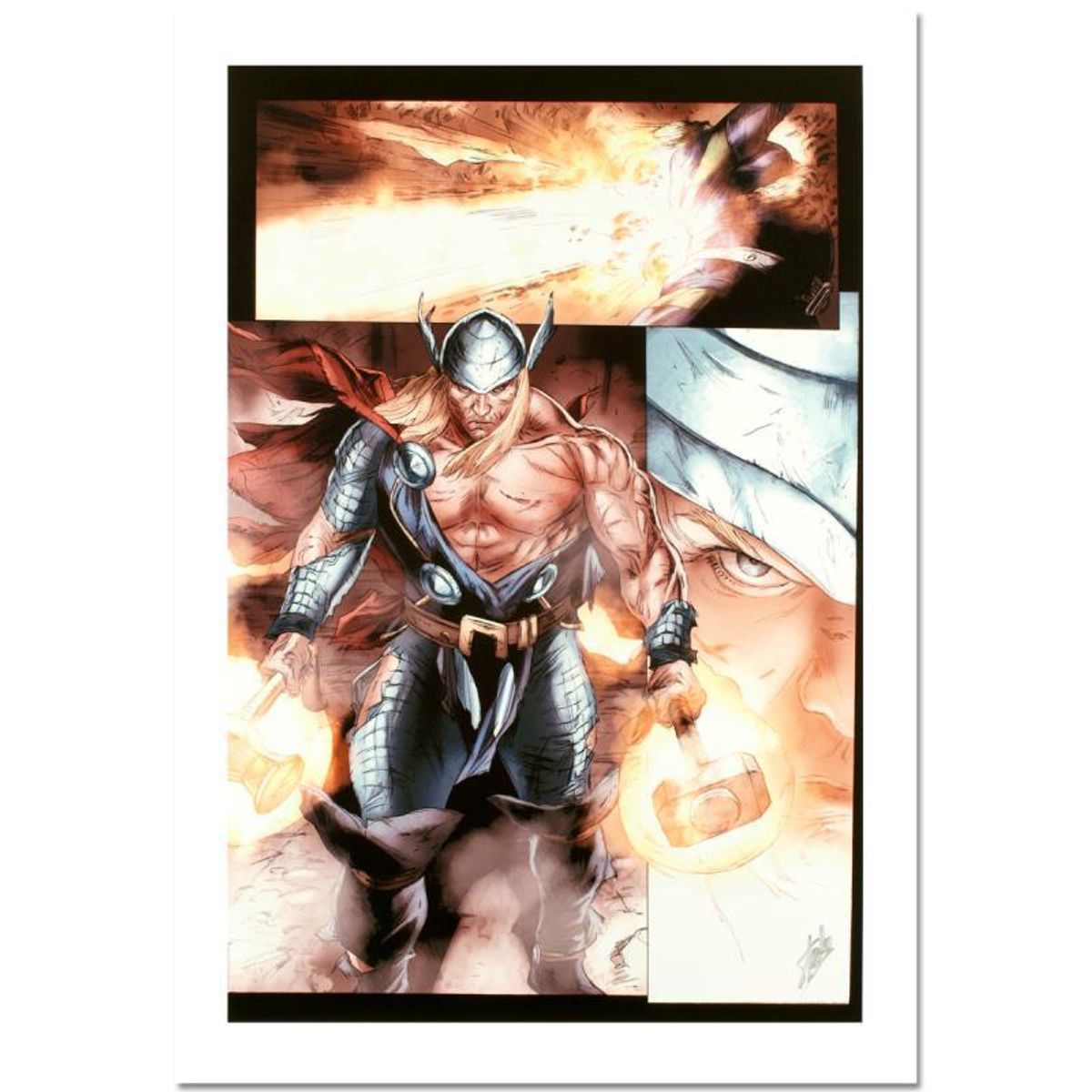 Stan Lee Signed, Marvel Comics "Secret Invasion: Thor #3" Limited Edition Canvas 3/10 with Certificate of Authenticity.