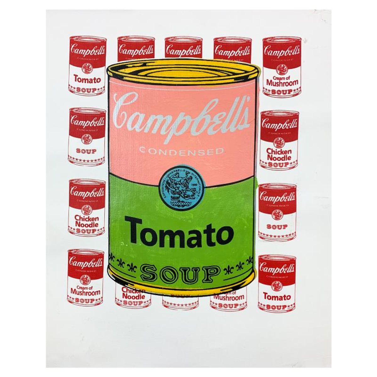 Steve Kaufman (1960-2010), "Campbell's Tomato" Hand Signed Limited Edition Hand Pulled Silkscreen Mixed Media on Canvas with LOA.