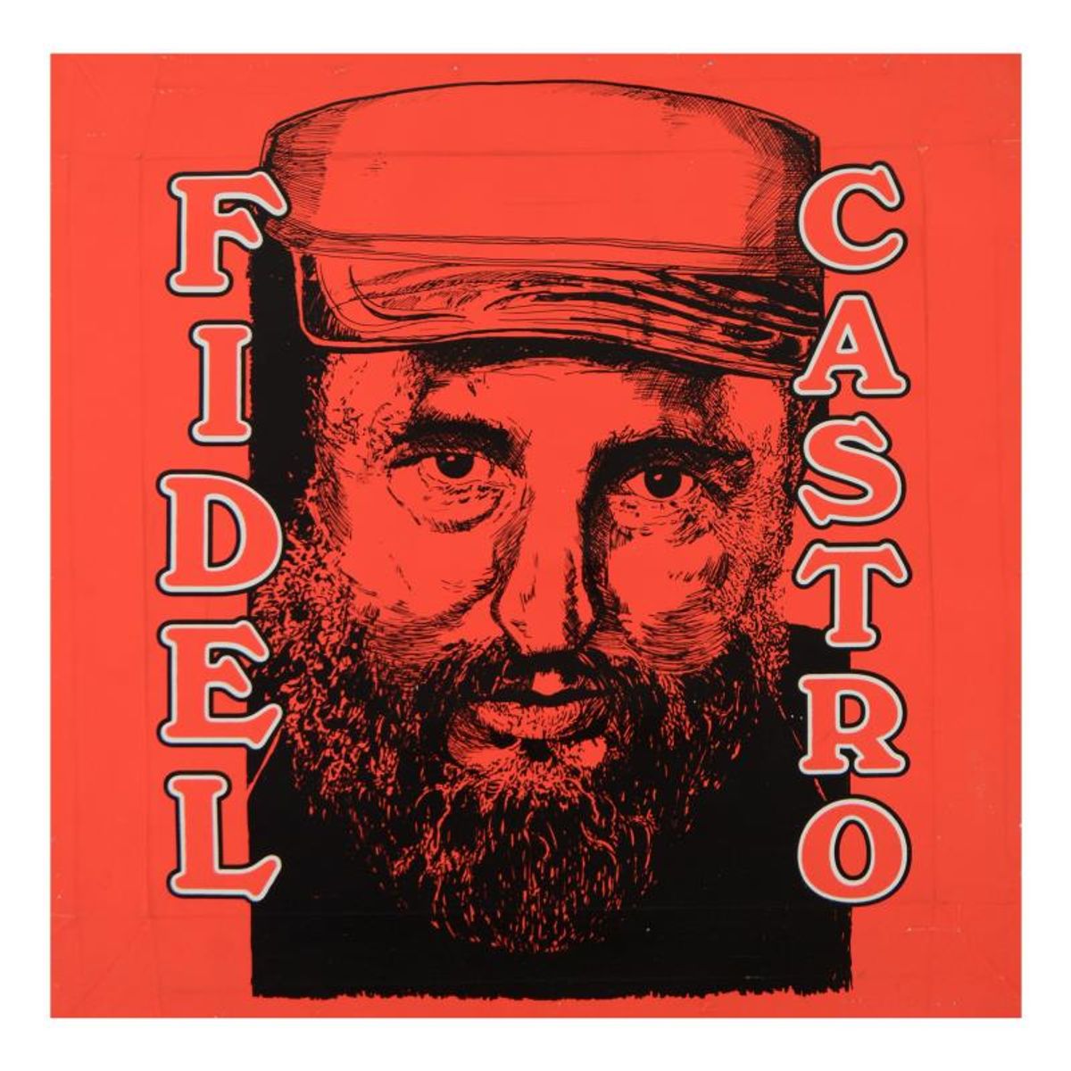 Steve Kaufman (1960-2010), "Fidel Castro" Limited Edition Hand Pulled Silkscreen on Canvas, TP Numbered 8/100 and Hand Signed Inverso with Letter of Authenticity.