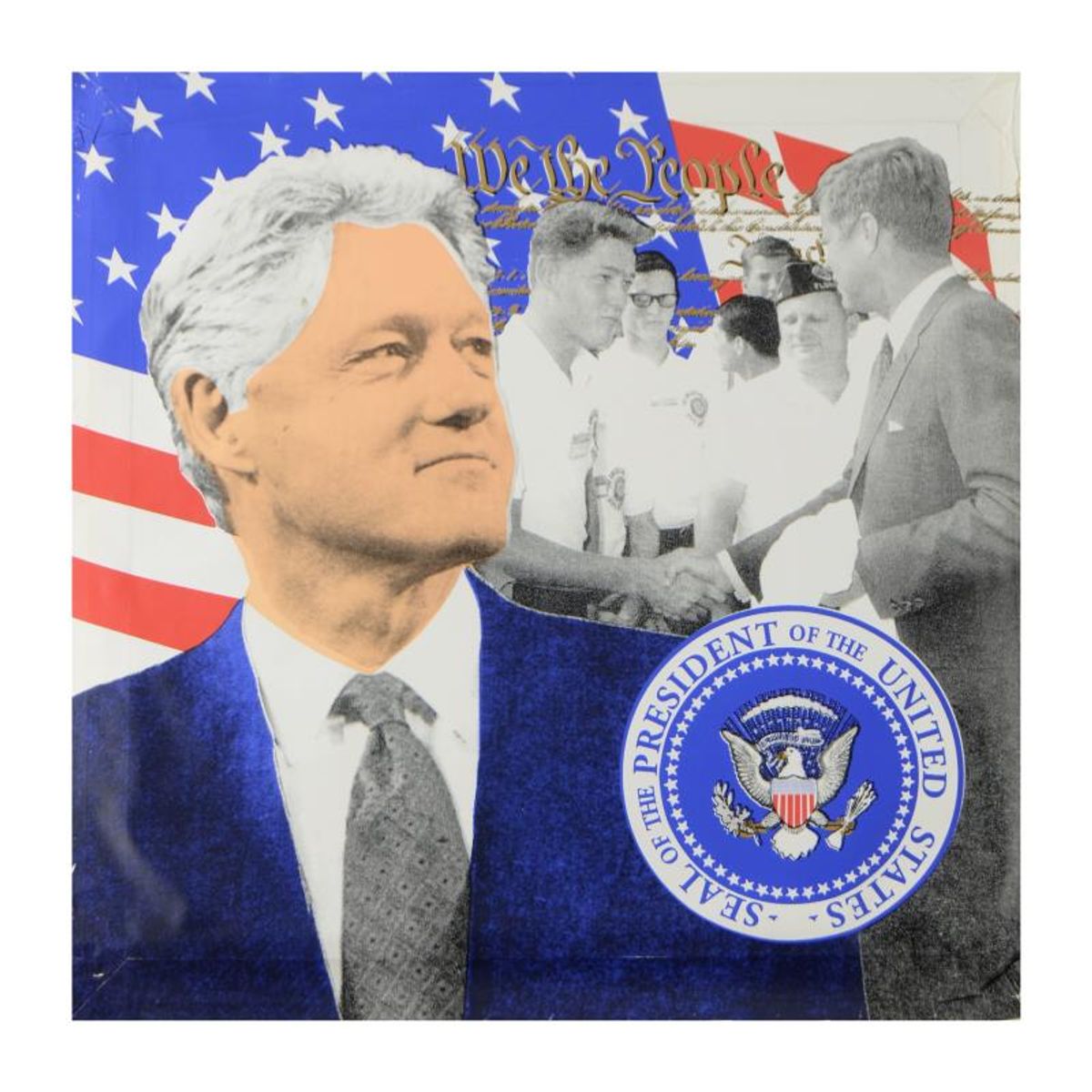 Steve Kaufman (1960-2010), "Bill Clinton, We the People" Hand Pulled Limited Edition Silkscreen on Canvas, AP Numbered 17/50 and Hand Signed Inverso with Letter of Authenticity.