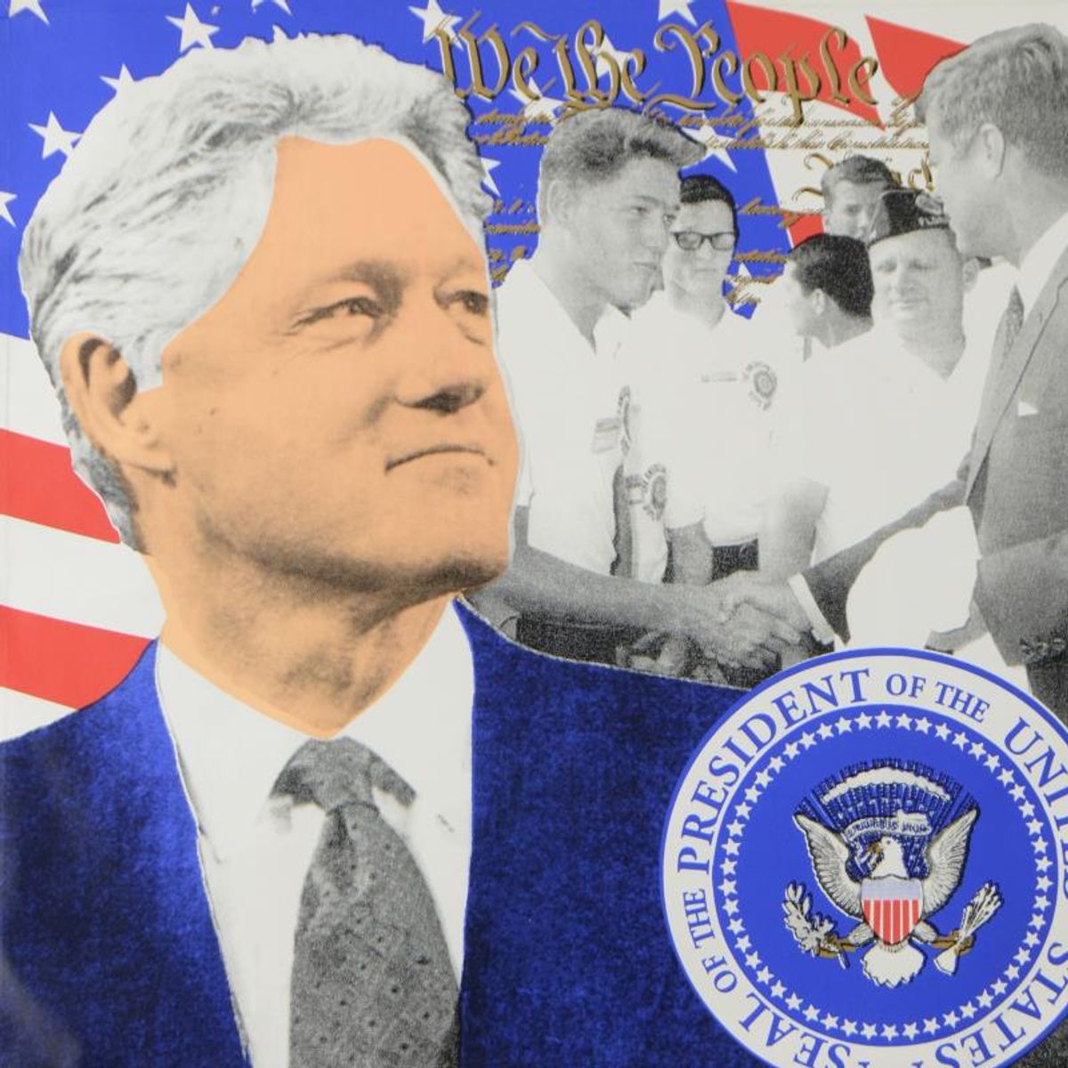 Steve Kaufman (1960-2010), "Bill Clinton, We the People" Hand Pulled Limited Edition Silkscreen on Canvas, AP Numbered 17/50 and Hand Signed Inverso with Letter of Authenticity.