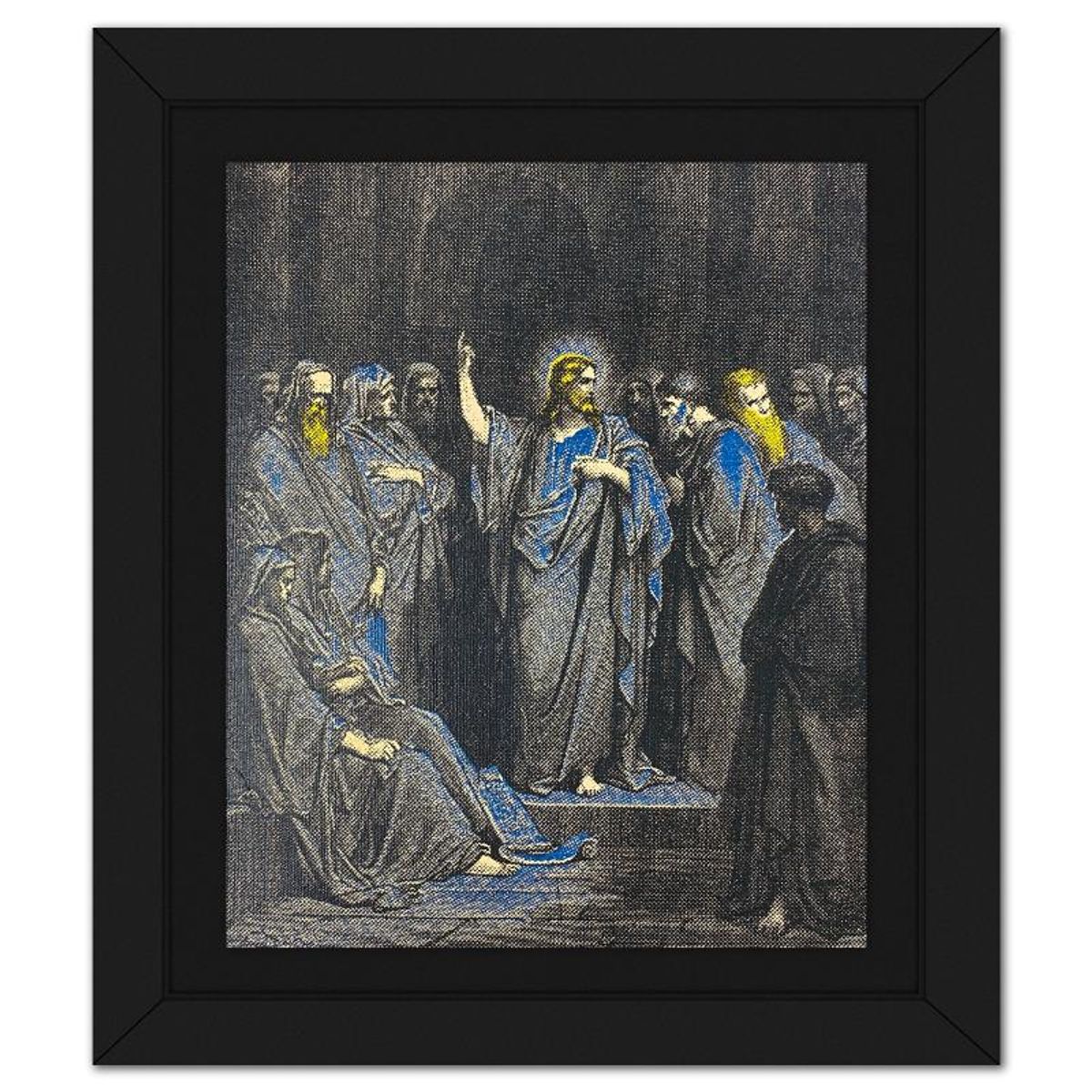Steve Kaufman (1960-2010), "Jesus in the Temple" Framed Hand Embellished Limited Edition Silscreen, Numbered 8/50 Inverso and Hand Signed with Letter of Authenticity