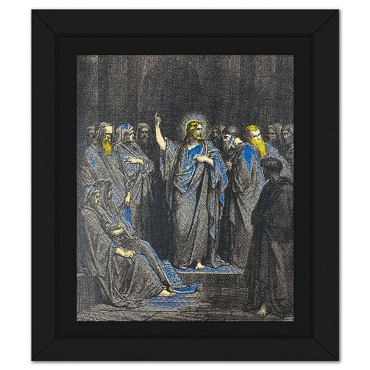 Steve Kaufman (1960-2010), "Jesus in the Temple" Framed Hand Embellished Limited Edition Silscreen, Numbered 8/50 Inverso and Hand Signed with Letter of Authenticity