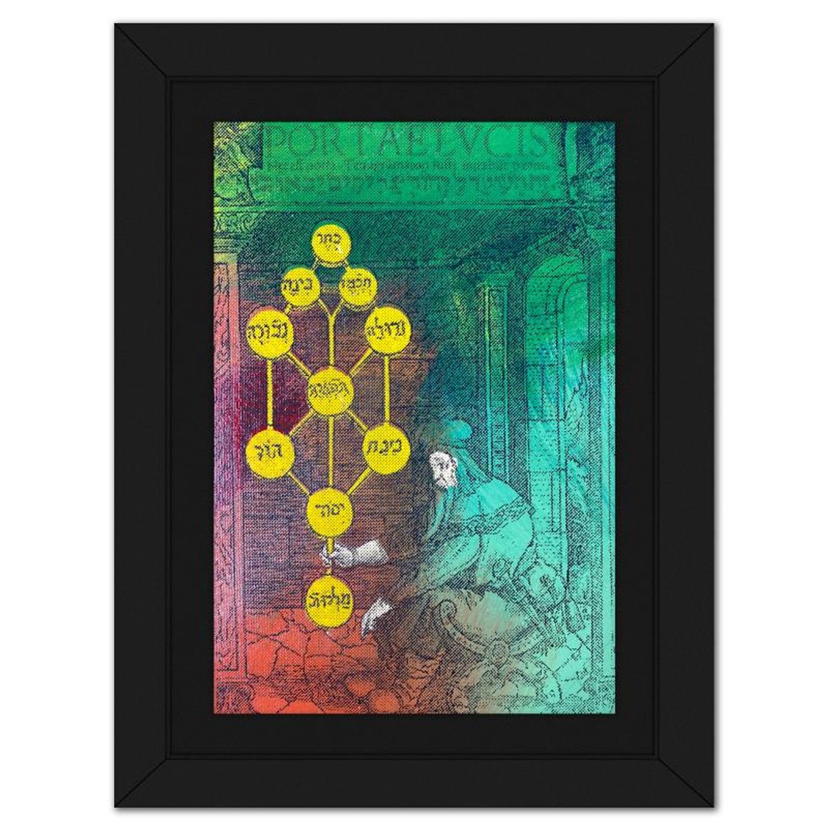 Steve Kaufman (1960-2010), "Kabbalah" Framed Hand Embellished Limited Edition Silscreen, Numbered 21/50 Inverso and Hand Signed with Letter of Authenticity