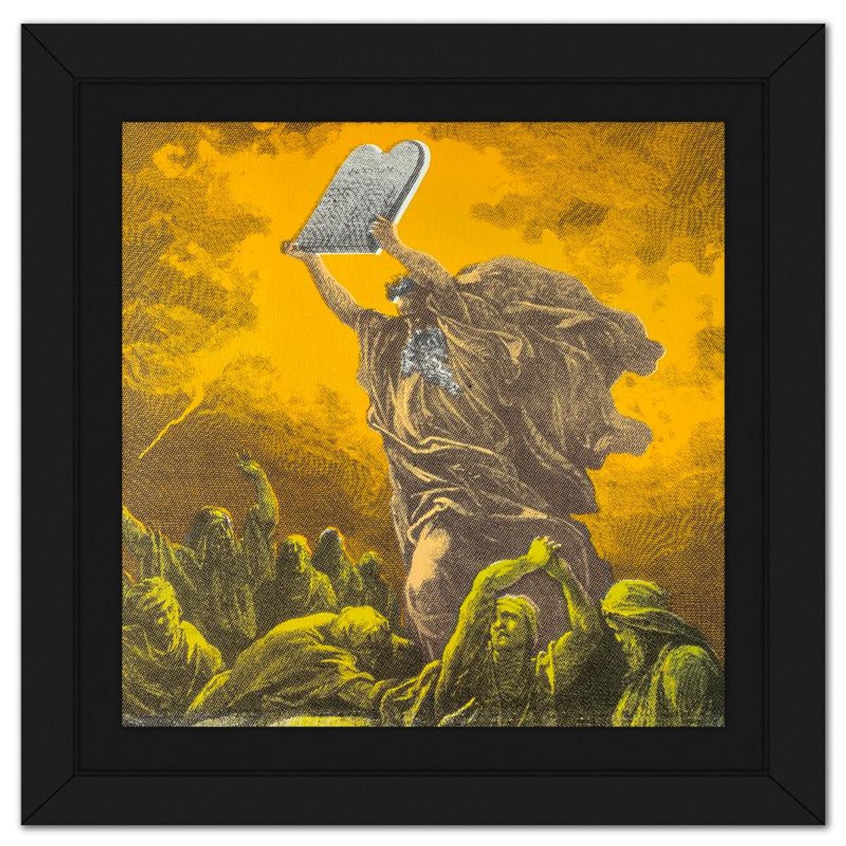 Steve Kaufman (1960-2010), "Moses & the Ten Commandments" Framed Hand Embellished Limited Edition Silscreen, Numbered AP 17/50 Inverso and Hand Signed with Letter of Authenticity