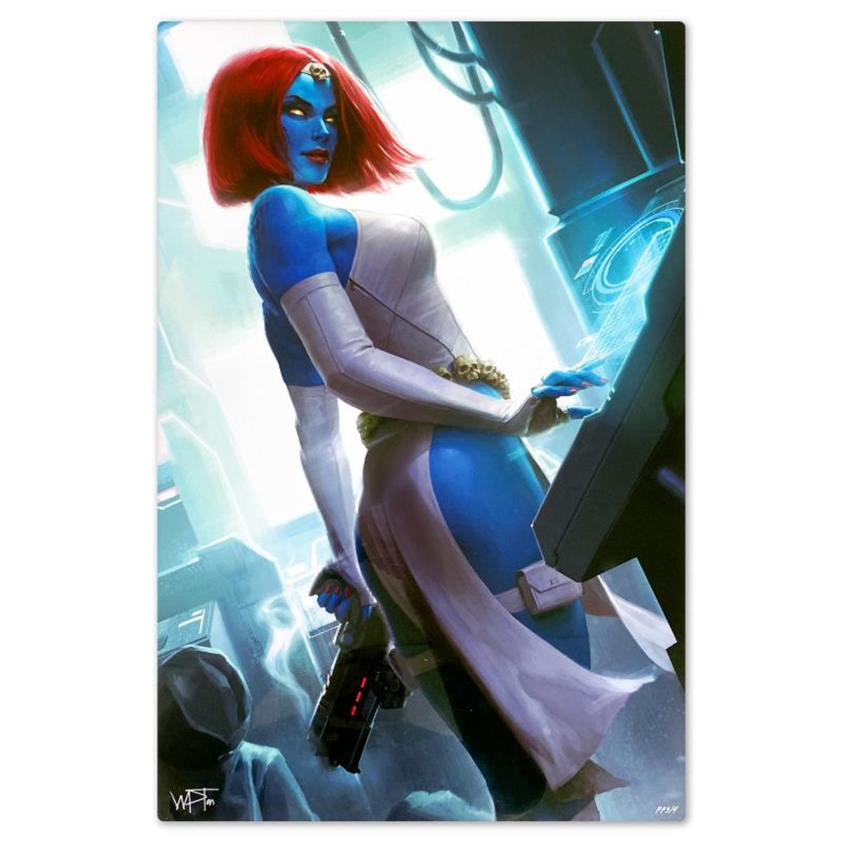 Marvel Comics & Darren Tan, "Mystique" Limited Edition on Aluminum, PP Numbered 3/4 and Signed with Letter of Authenticity.
