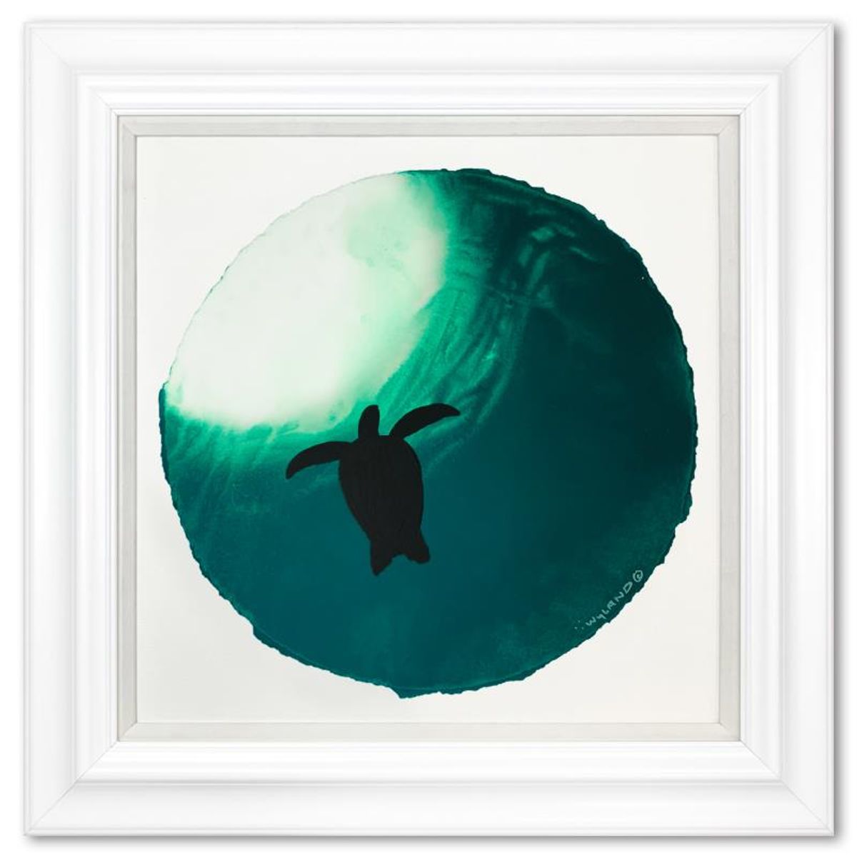 Wyland, "Swimming in the Light" Framed, Hand Signed Original Painting with Letter of Authenticity.
