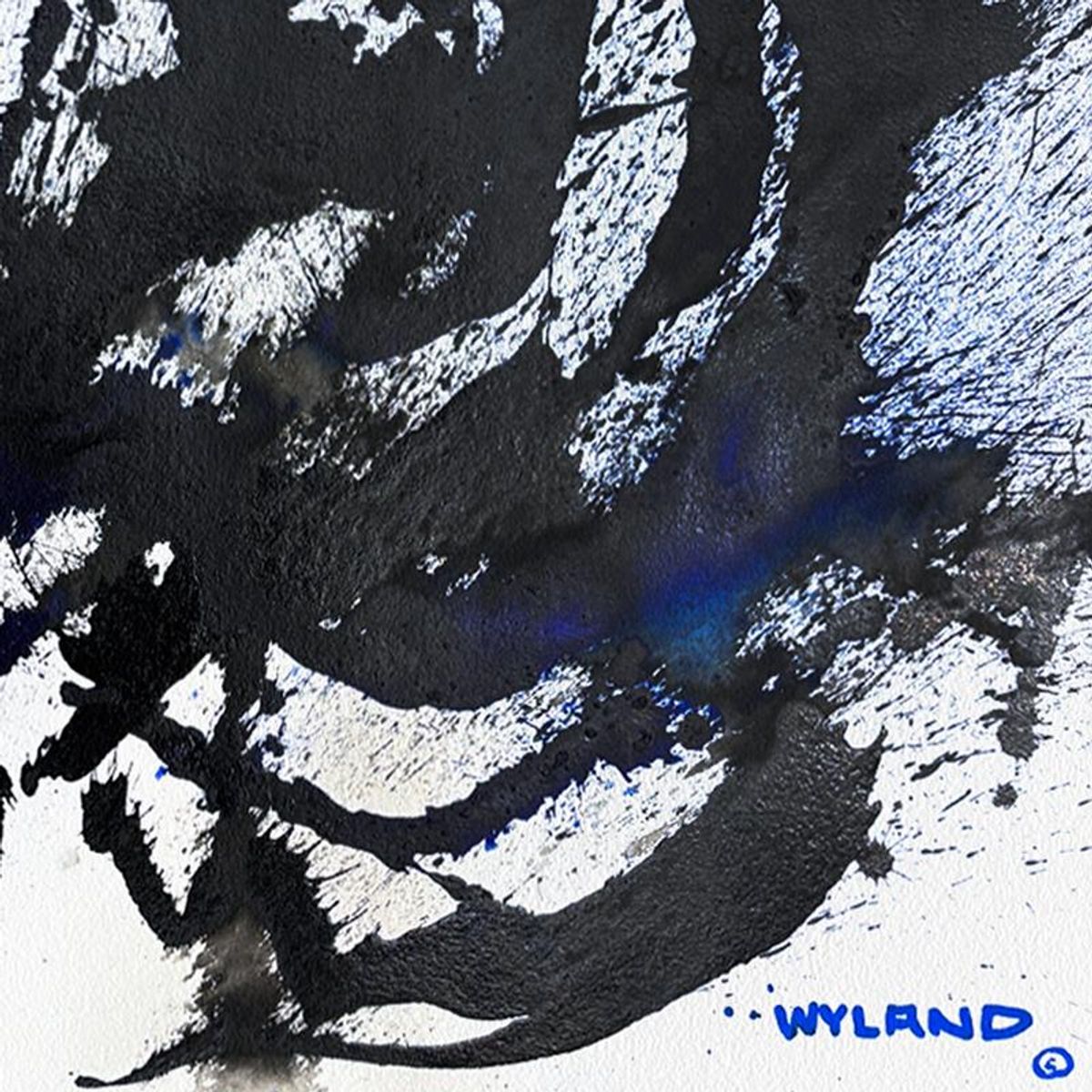 Wyland, "Untitled Abstract" Framed Original Painting on Paper, Hand Signed with Letter of Authenticity.