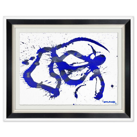 Wyland, "Untitled Abstract" Framed Original Painting on Paper, Hand Signed with Letter of Authenticity.