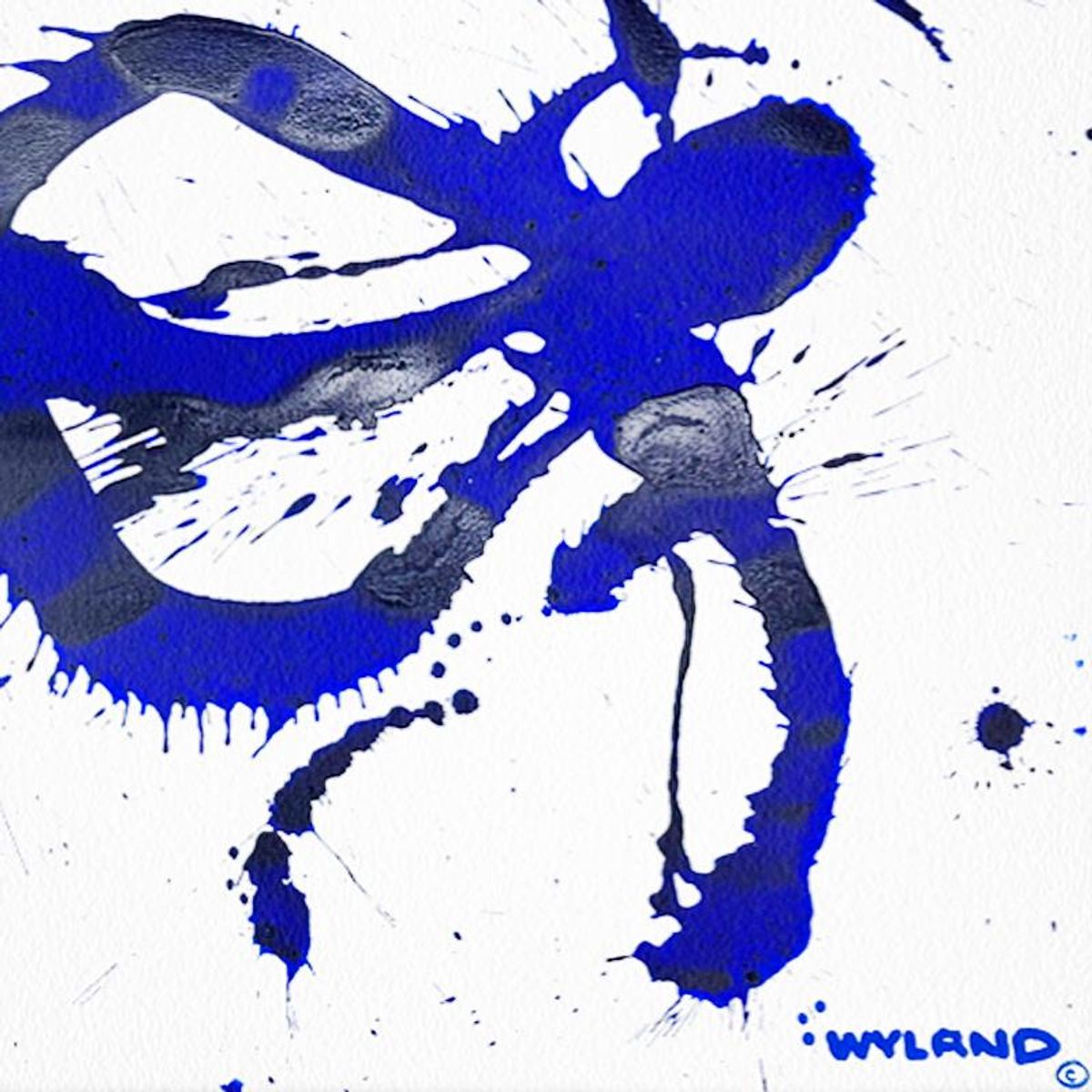 Wyland, "Untitled Abstract" Framed Original Painting on Paper, Hand Signed with Letter of Authenticity.