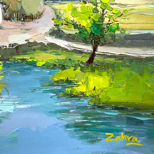 Zahra, Original Acrylic Painting on Canvas (24" x 24"), Hand Signed with Letter of Authenticity