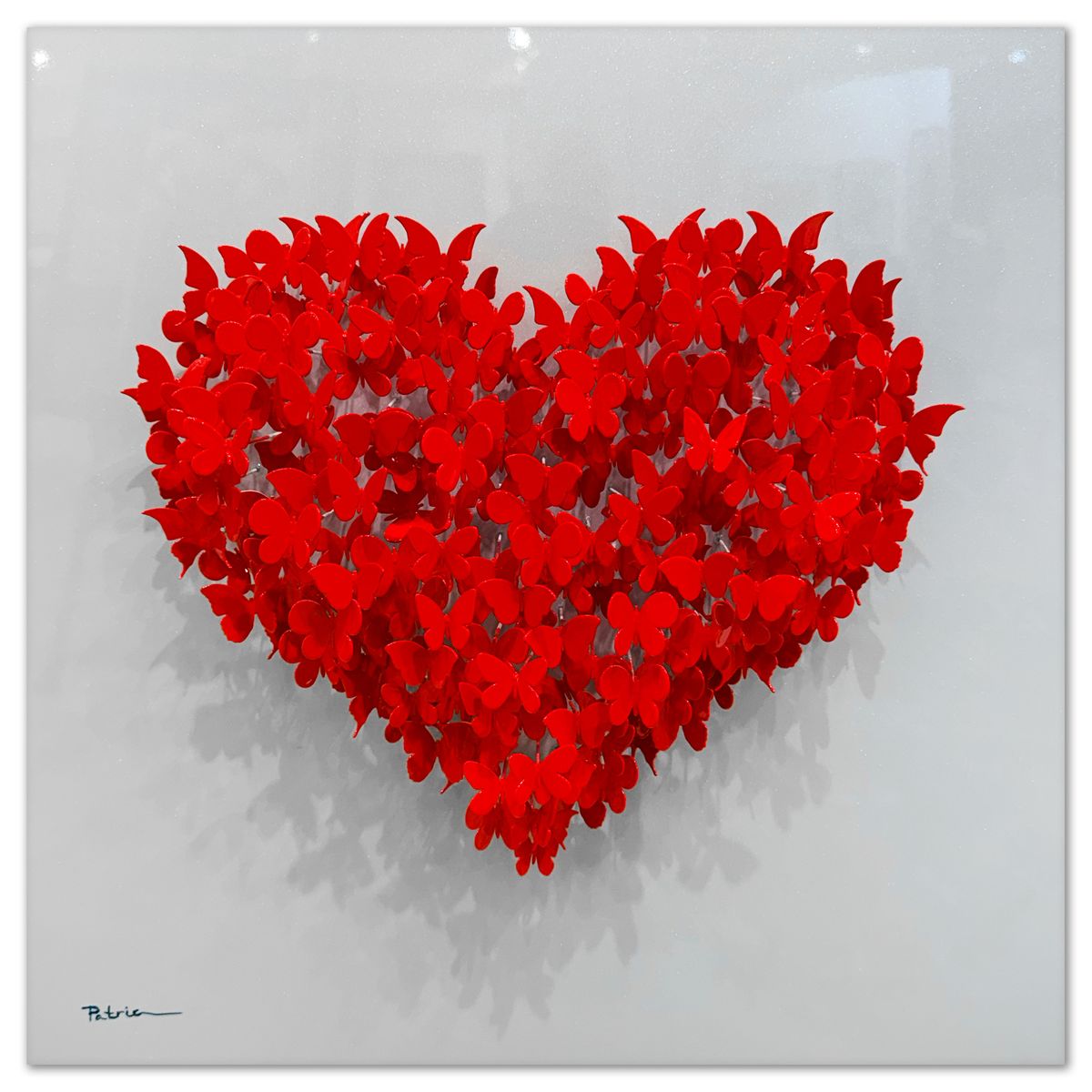 Patricia Govezensky- Original 3D Metal Art on Wood "Heart"