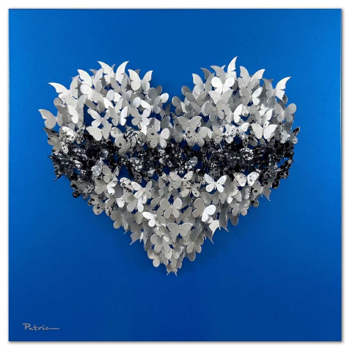 Patricia Govezensky- Original 3D Metal Art on Wood "Heart"