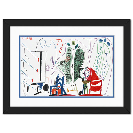 After Pablo Picasso- Lithograph on Rivoli paper "Carnet de Californie 30"