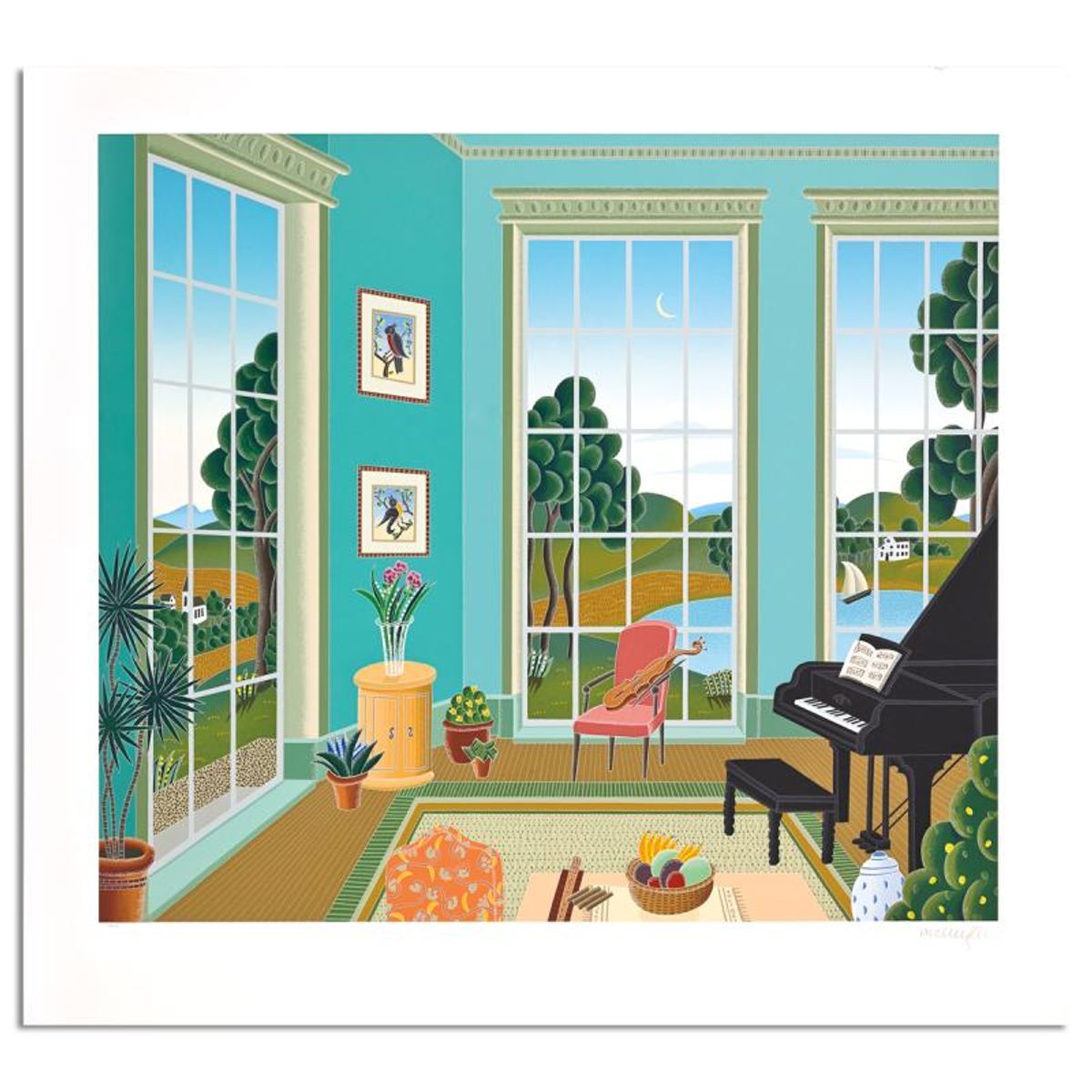 Thomas Mcknight, "Stockbridge" Limited Edition Serigraph, Numbered and Hand Signed with Letter of Authenticity.