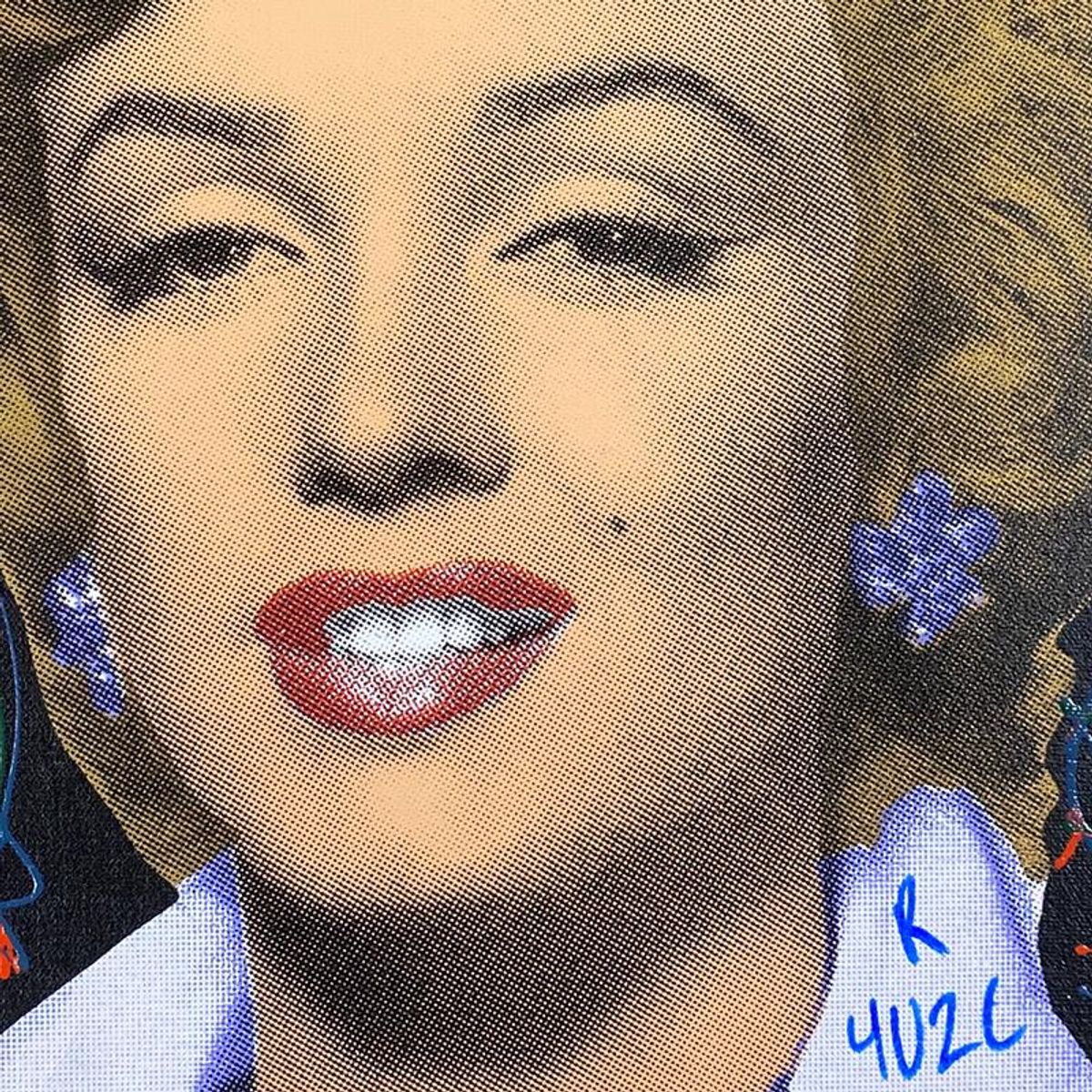 Ringo Daniel Funes, "Marilyn Classic" Framed One-of-a-Kind Mixed Media on Canvas, Hand Signed with Letter of Authenticity.