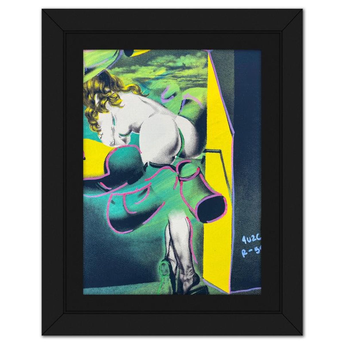 Ringo Daniel Funes, "Figure Out the Window" Framed One-of-a-Kind Mixed Media on Canvas, Hand Signed with Letter of Authenticity.